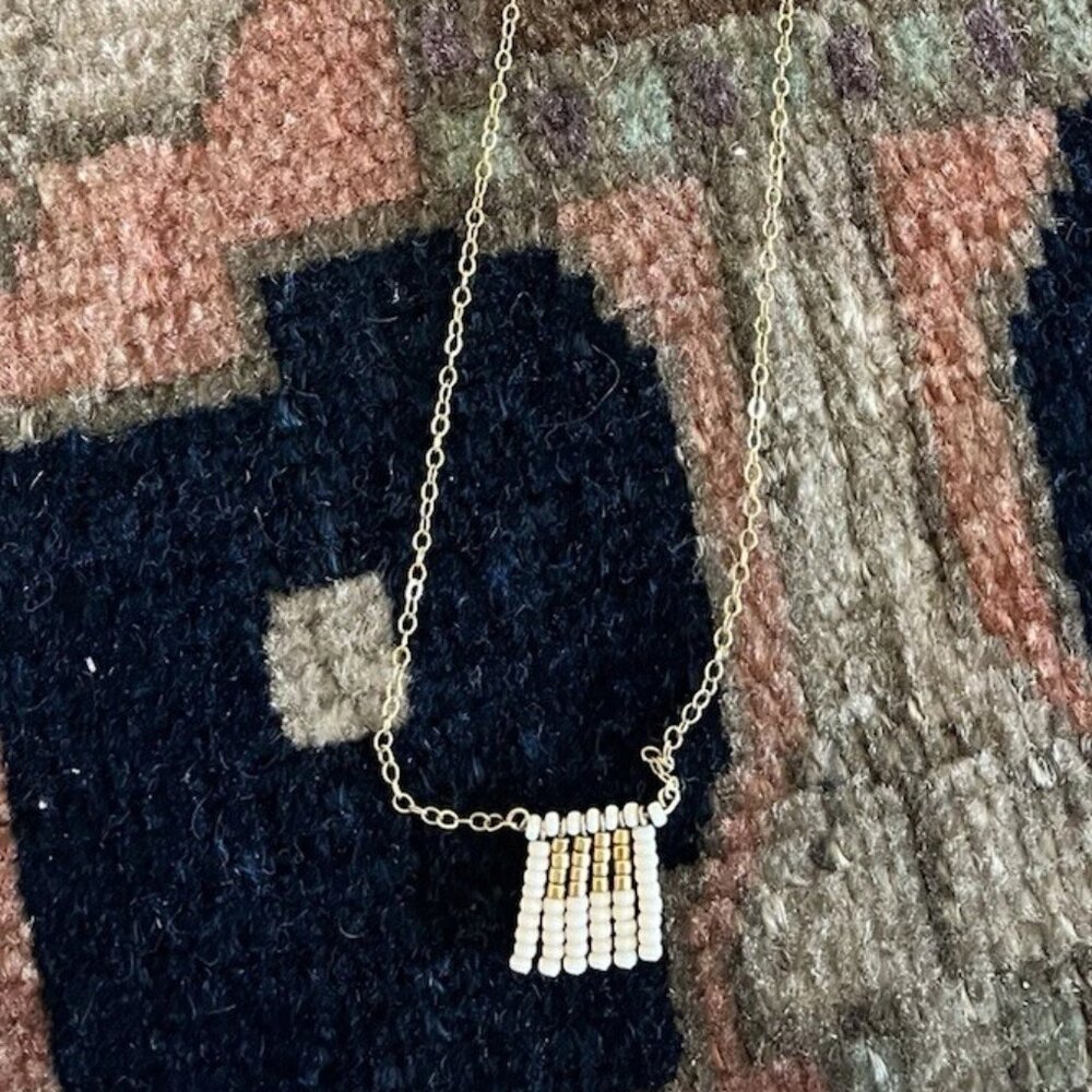 Gold Fill Tassel Fridge Pendant Necklace